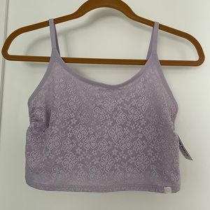 Lavender lace crop
